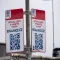 Official Czech e-vignette e-shop sign for edalnice.cz with QR code at a One1 petrol station near the Rozvadov border crossing, captured on February 25, 2026